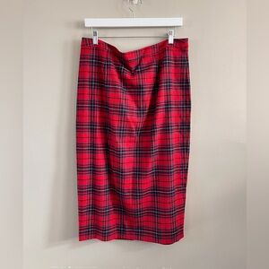 Boden Plaid Skirt Red Size 12 NWOT